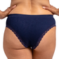 Panty azul acanalada con detalles de encaje 75119 Carnival