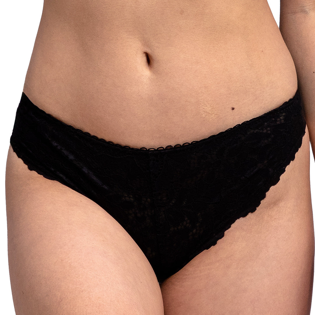 Panty con encaje y mesh 75174F Fashion