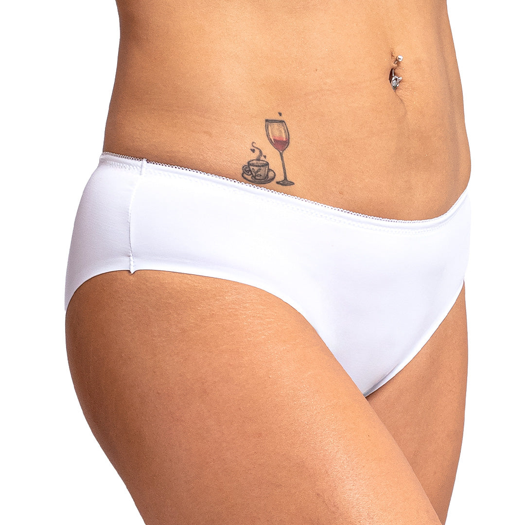 Panty básica blanca corte láser 75194F Fashion