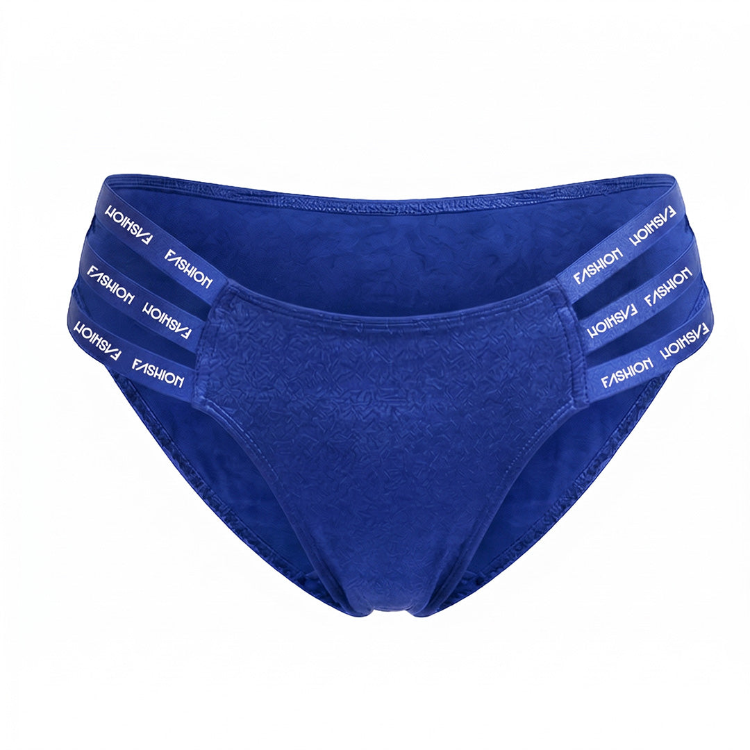 Panty azul con detalles de tiras en los costados 75308F Fashion