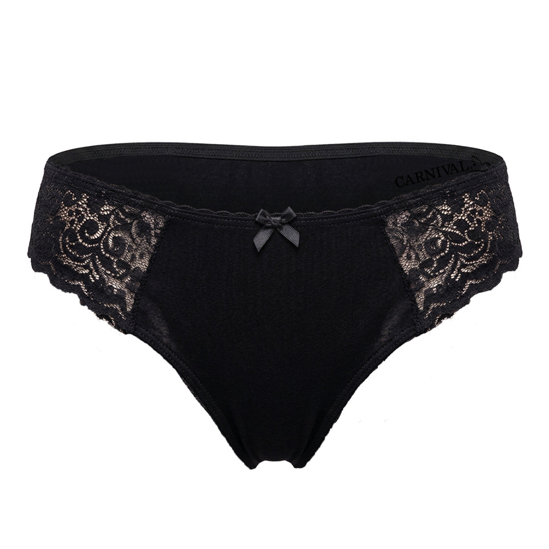 Panty básica con detalles de encaje moka 7535 Carnival