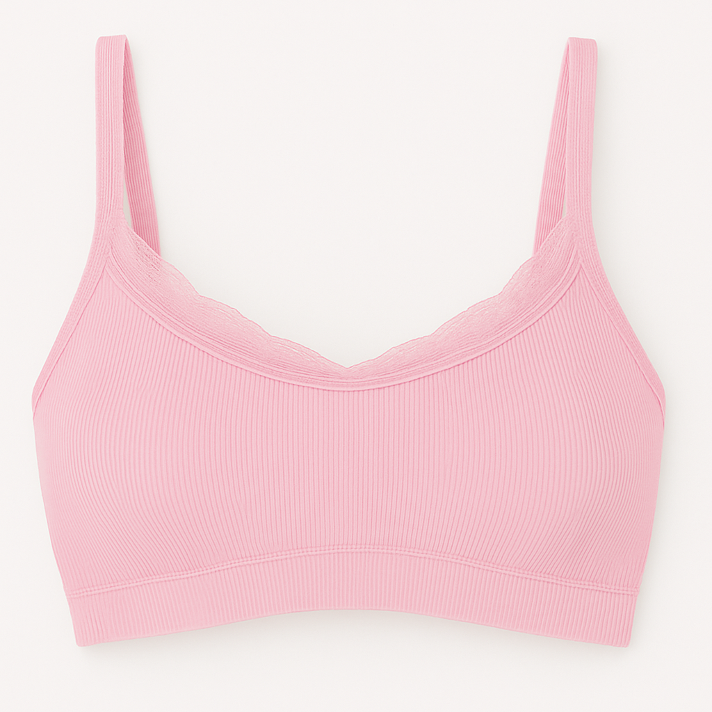 Top rosa seamless con detalles de encaje  5363 Carnival