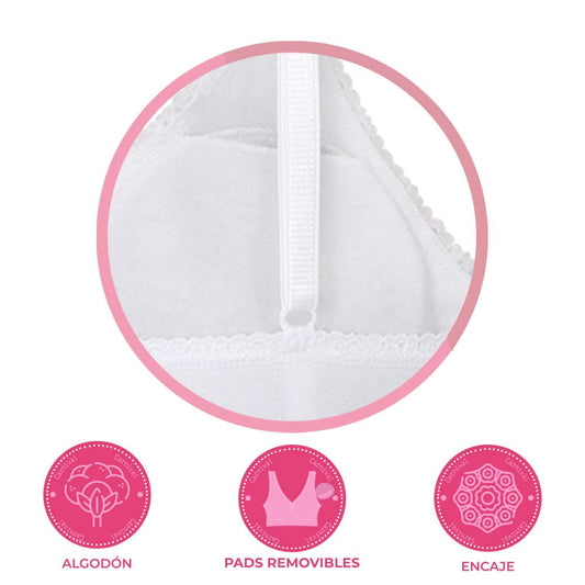 Set de 3 top teen con almohadillas removibles 2832S Teens Carnival Lenceria