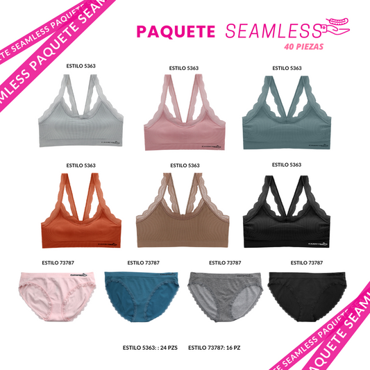 Paquete seamless con 40 piezas a precio de mayoreo PACK 002 SEAMLESS Carnival