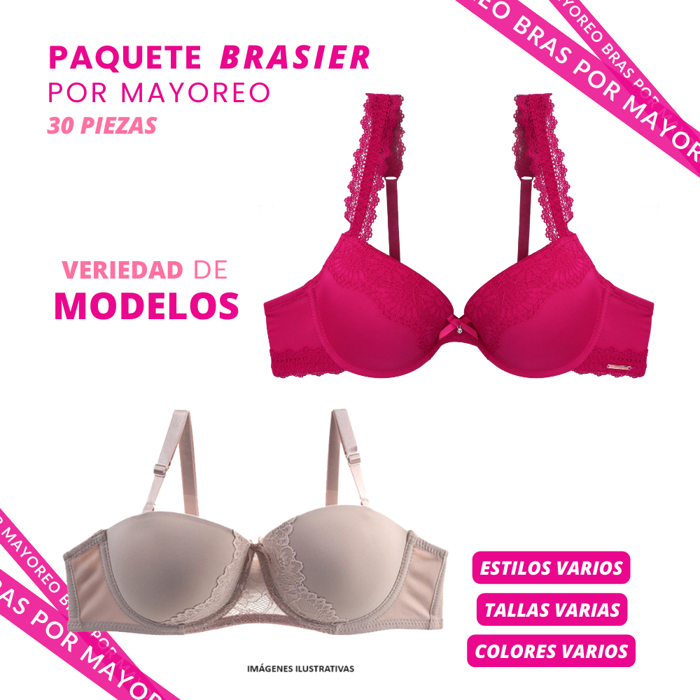 Paquete de 30 brasier a precio de mayoreo PACK 006 BRA MAYOREO Carnival. Lenceria para Mujer. Bras y Panties para Mujer