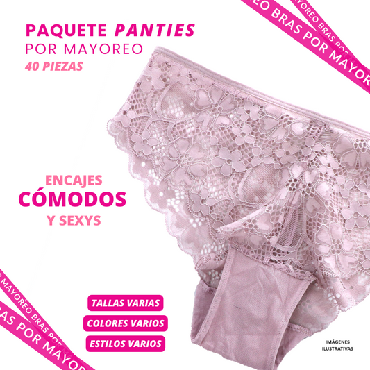 Paquete de 40 panties a precio de mayoreo PACK 007 PANTY MAYOREO Carnival Carnival