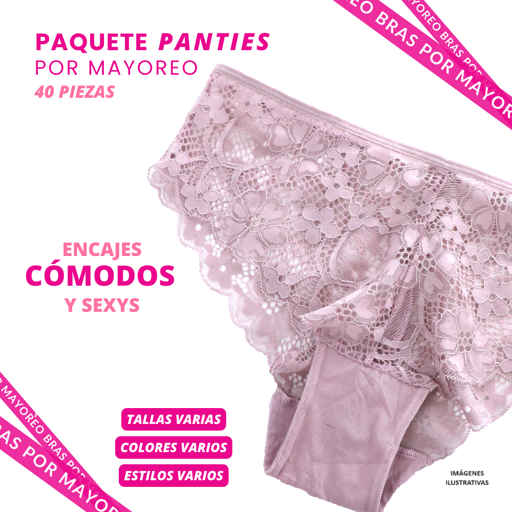 Paquete de 40 panties a precio de mayoreo PACK 007 PANTY MAYOREO Carnival