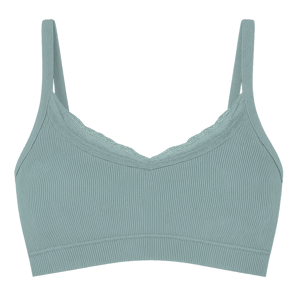 Top gris seamless con detalles de encaje  5363 Carnival