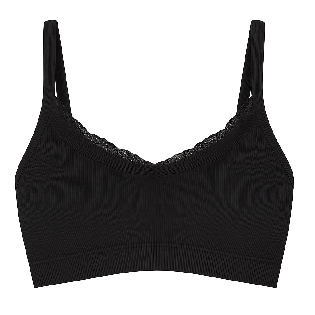 Top negro seamless con detalles de encaje  5363 Carnival