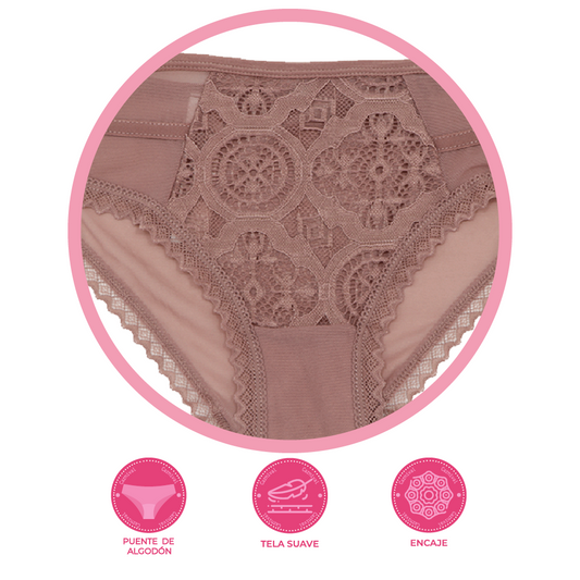 Panty coordinable con detalles de encaje y mesh 74744 Lady Carnival Carnival