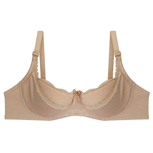 Brasier beige con encaje sobre las copas y moño 816 Carnival Carnival